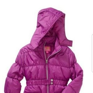 EUC Pink Violet Puffer Belted Coat